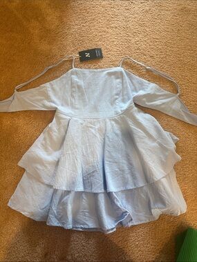 Women's Light Blue Tiered spaghetti strap Dress. NWT! never worn